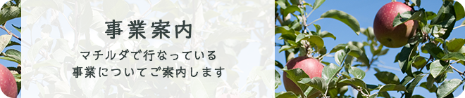 事業案内 マチルダで行なっている事業についてご案内します